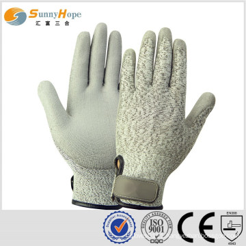 SUNNYHOPE pu coated HPPE Blended Knit Gloves